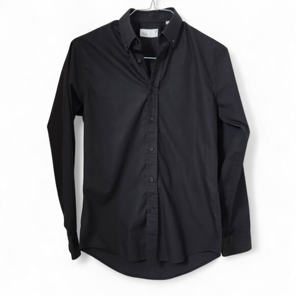 Nordstrom Rack Size 14.5 32/33 Black Trim Fit Button Front Shirt, Exc. Used Cond - Picture 1 of 12